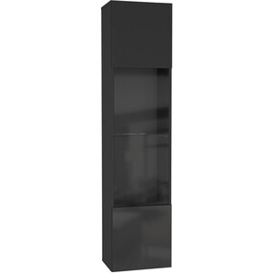 Шкаф навесной НК-мебель Point Тип-42 черный/черный глянец 71774456