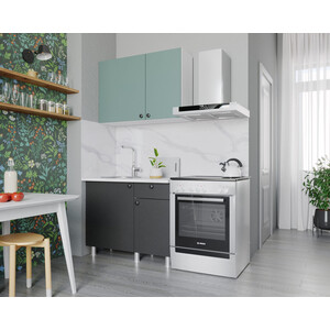 Кухонный гарнитур НК-мебель Деми 100 графит/сумеречный голубой 76144510