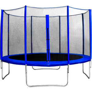 фото Батут кмс trampoline 12 диаметр 3,7 м синий с защитной сеткой