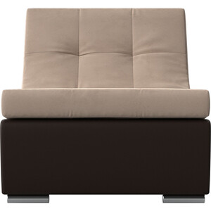 Кресло АртМебель Монреаль кресло велюр бежевый экокожа коричневый