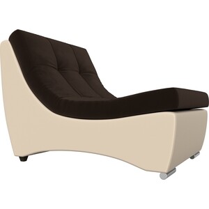 Кресло АртМебель Монреаль кресло микровельвет коричневый экокожа бежевый