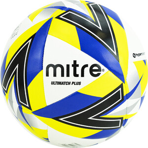 фото Мяч футбольный mitre ultimatch plus арт. 5bb1116b28, р.5, ims, 20 пан, бело-сине-желтый