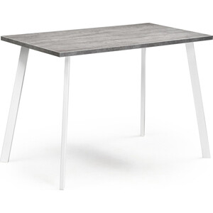 Woodville Тринити Лофт 120 25 мм бетон / белый матовый стол сервировочный мебелик бридж белый п0002987