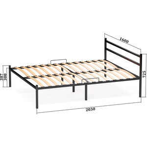 Кровать Элимет C опорами и спинкой 160x203 металлическая разборная кровать элимет