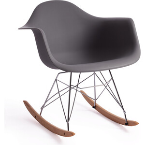Кресло-качалка TetChair Cindy (mod. C1025A) пластик/металл/дерево серый 024 /натуральный