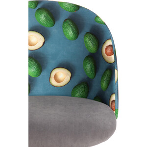 Кресло TetChair Melody ткань/флок серый, Botanica 11 avocado / 29