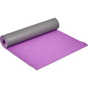фото Коврик для йоги bradex sf 0689, 190*61*0,6 см, двухслойный фиолетовый/серый