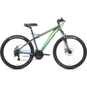 Велосипед Forward FLASH 26 2.2 D (2022) 15 серый матовый/ярко-зеленый