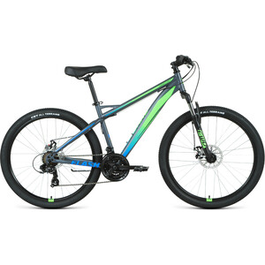 Велосипед Forward FLASH 26 2.2 S disc (2021) 17 серый матовый/ярко-зеленый