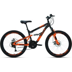 фото Велосипед altair mtb fs 24 disc (2021) 15 темно-серый/оранжевый