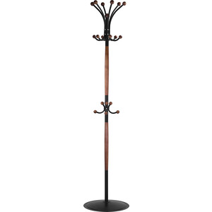 Вешалка напольная Мебелик Д 1 лайт черный, средне-коричневый (П0005900) вешалка костюмная с зеркалом на колесах мебелик в 24н средне коричневый п0001133