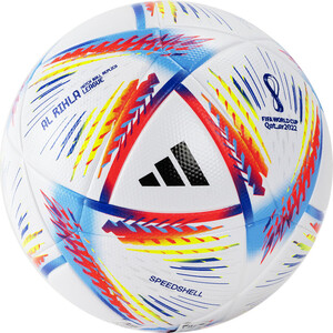 фото Мяч футбольный adidas wc22 rihla lge box, арт. h57782, р.5, 14 панелей, fifa quality, мультиколор