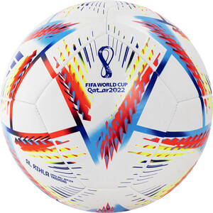 Мяч футбольный Adidas WC22 Rihla Training, арт. H57798, р.5, 12 панелей, бело-мультиколор - фото 1