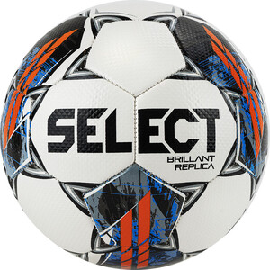 фото Мяч футбольный select brillant replica v22, арт. 812622-001, р.4, 32 панели, бело-сине-оранжевый