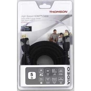 фото Кабель hdmi thomson high speed hdmi (m)/hdmi (m) 5м. феррит.кольца позолоченные контакты черный (00132108)