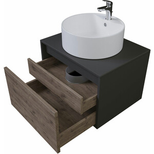 Мебель для ванной Grossman Смарт 60х46 зеркало с полкой, веллингтон/графит