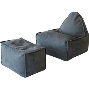 Кресло DreamBag Манхеттен с пуфиком графит кресло с виниловыми подушками серое с темно серым more 10253848