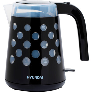 Чайник электрический Hyundai HYK-G2012 черный/прозрачный чайник электрический hyundai hyk g2012 1 7л 2200вт прозрачный