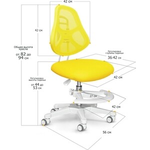 фото Детское кресло ergokids y-400 ye обивка желтая однотонная