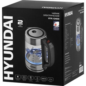 Чайник электрический Hyundai HYK-G4600 прозрачный/черный HYK-G4600 прозрачный/черный - фото 5