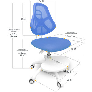 Комплект ErgoKids Парта TH-320 grey + кресло Y-400 BL (TH-320 W/G + Y-400 BL) столешница белая/накладки на ножках серые