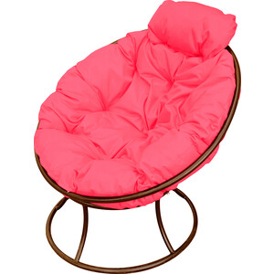 фото Кресло планета про папасан мини без ротанга коричневое, розовая подушка