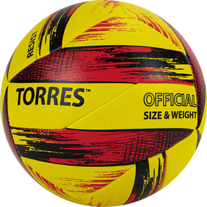 фото Мяч волейбольный torres resist арт. v321305, р.5, желто-красно-черный