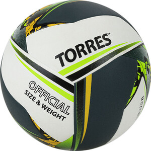 фото Мяч волейбольный torres save арт. v321505 р.5, бело-зелено-желный