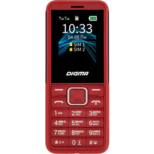 Мобильный телефон Digma C171 Linx 32Mb красный моноблок 2Sim 1.77'' 128x160 0.08Mpix GSM900/1800 FM microSD max16Gb