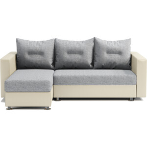 Угловой диван Шарм-Дизайн Ария левый экокожа беж и серый шенилл диван угловой комфорт s