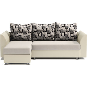 Угловой диван Шарм-Дизайн Ария Скала левый экокожа беж и ромб угловой диван мебелико комфорт 32 12 левый