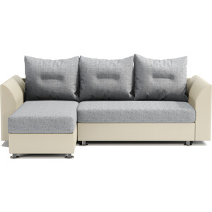 Угловой диван Шарм-Дизайн Ария Скала левый экокожа беж и серый шенилл диван угловой мебелико сенатор микровельвет фиолетовый левый