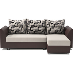 Угловой диван Шарм-Дизайн Ария Скала правый экокожа шоколад и ромб диван угловой мебелико комфорт эко кожа бело правый