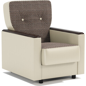 Кресло для отдыха Шарм-Дизайн Классика Д Корфу коричневый и экокожа беж кресло для отдыха мебелик марго экокожа ева 1 каркас орех антик
