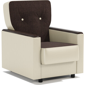 Кресло для отдыха Шарм-Дизайн Классика Д шоколадная рогожка и экокожа беж дверь для бани и сауны классика бронза размер коробки 200 х 80 см 6мм