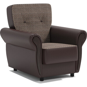 Кресло для отдыха Шарм-Дизайн Классика М Корфу коричневый и экокожа шоколад кресло для отдыха амарант велюр тенерифе стоун