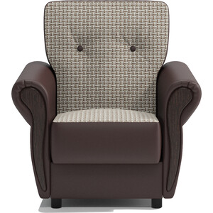 фото Шарм-дизайн кресло для отдыха классика м корфу беж и экокожа шоколад