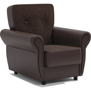 Кресло для отдыха Шарм-Дизайн Классика М шоколадная рогожка и экокожа подставка пробковая под горячее круглая босса от отдыха не отвлекают 9х9 см