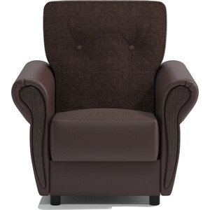 Кресло для отдыха Шарм-Дизайн Классика М шоколадная рогожка и экокожа