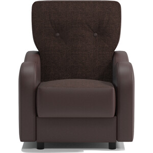 Кресло для отдыха Шарм-Дизайн Классика В шоколадная рогожка и экокожа