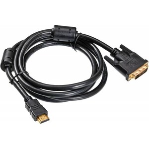 Кабель Buro HDMI-19M-DVI-D-1.8M HDMI (m) DVI-D (m) 1.8м феррит.кольца черный кабель hdmi dvi d 1 8м buro позолоченные контакты ферритовые кольца hdmi 19m dvi d 1 8m