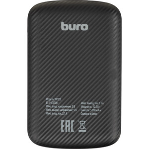 фото Внешний аккумулятор buro bp05e 5000mah 2.1a 1xusb черный (bp05e10pbk)