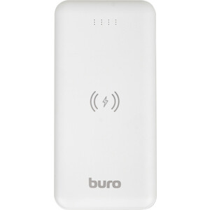 Внешний аккумулятор Buro BPW10E 10000mAh 2A 2xUSB беспроводная зарядка белый (BPW10E10PWT) мобильный аккумулятор buro bpw10e белый bpw10e10pwt