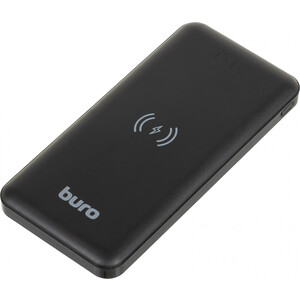 фото Внешний аккумулятор buro bpw10e 10000mah 2a 2xusb беспроводная зарядка черный (bpw10e10pbk)