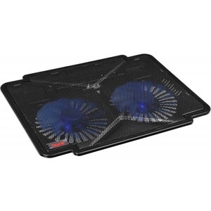 фото Подставка для ноутбука buro bu-lcp140-b214 14'' 335x265x22 мм 1xusb 2x 140 мм fan 480 г металлическая сетка/пластик черный