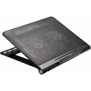 фото Подставка для ноутбука buro bu-lcp170-b214 17'' 398x300x29 мм 2xusb 2x 140 мм fan 926 г металлическая сетка/пластик черный