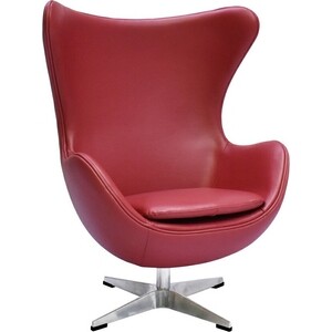 Кресло Bradex Egg Chair красный, натуральная кожа (FR 0806) скамья в ретро промышленном дизайне натуральная кожа 160 x 32 x 45 см