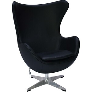 Кресло Bradex Egg Chair черный, натуральная кожа (FR 0808) кресло brabix premium infinity ex 707 дерево натуральная кожа черное 531826