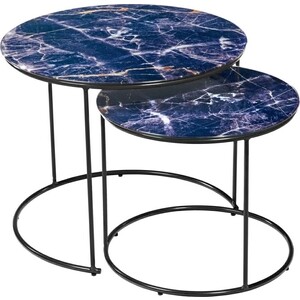 Набор кофейных столиков Bradex Tango темно-синий, черные ножки, 2 шт (FR 0754) зеркало 80x80 см синий матовый la fenice terra fnc 02 ter bg 80