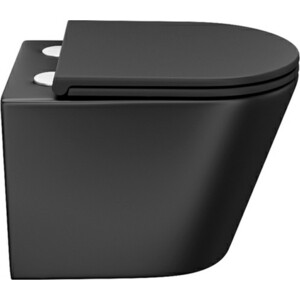 Унитаз подвесной безободковый IDDIS Calipso с сиденьем микролифт, черный матовый (CALR3BMi25)